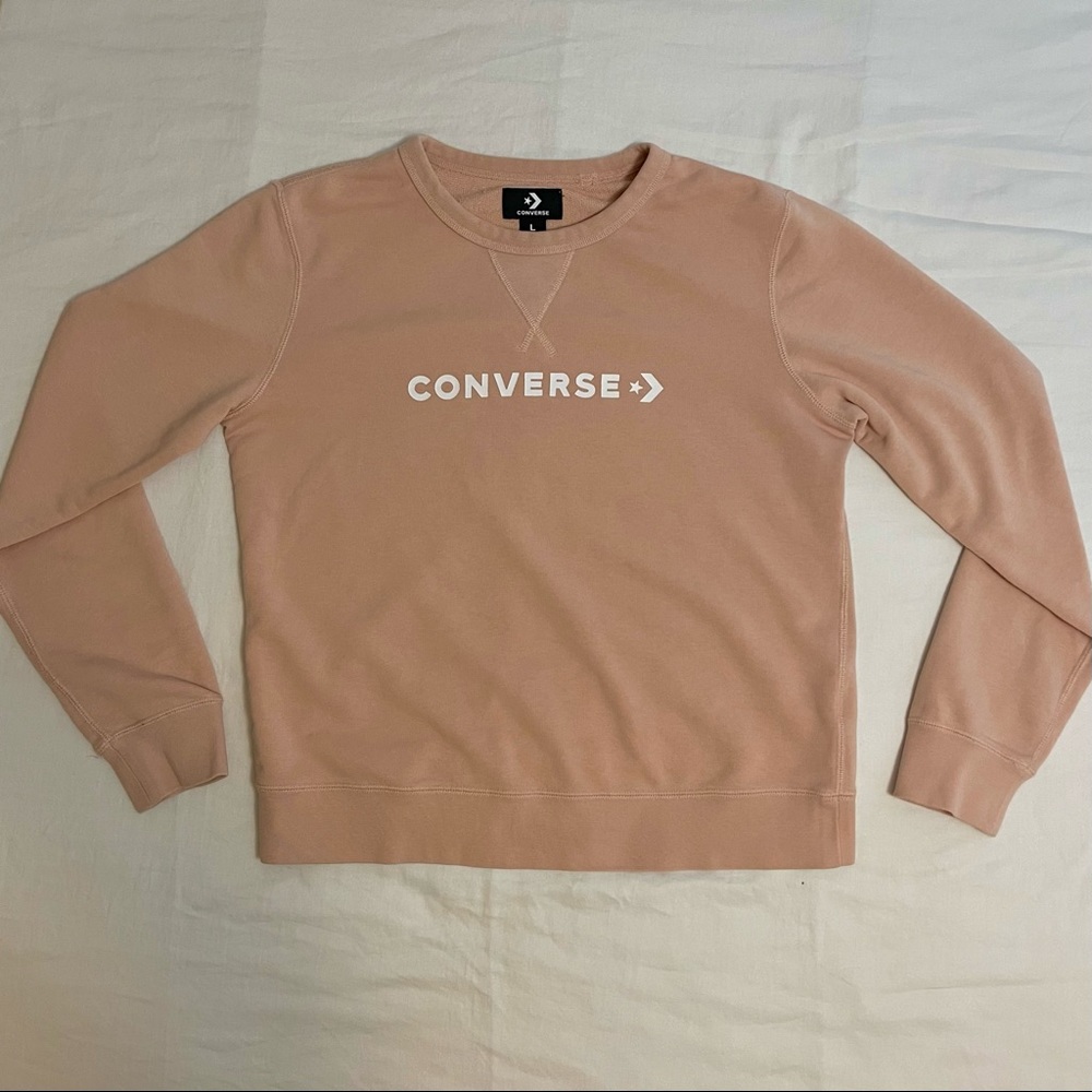 Converse Crewneck Sweatshirt Pink Cream Youth Size L Women’s Size S